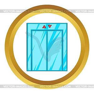 Elevator with closed door icon - vector clip art