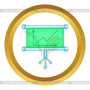 Board with statistics icon - vector clip art