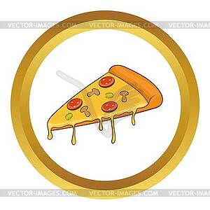 Salami pizza slice icon - vector image