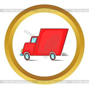 Red delivery car icon - royalty-free vector clipart