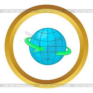 Globe and round world arrow symbol icon - vector clip art