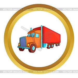 Semi trailer truck icon - color vector clipart