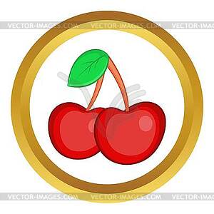 Two cherries icon - vector clip art