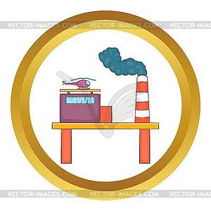 Oil platform icon - vector image