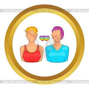 Two girls lesbians icon - vector clipart