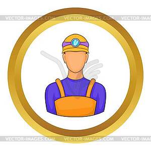 Male miner icon - vector clip art