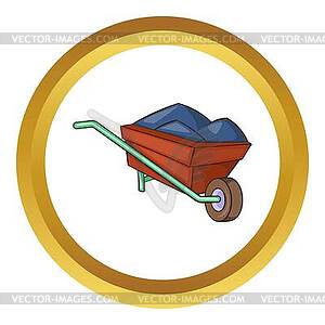 Wheelbarrow with earth icon - vector clipart