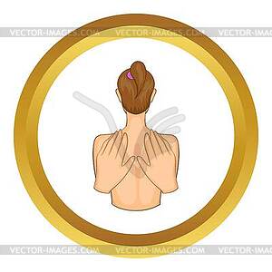 Back massage icon - vector clip art