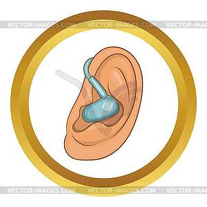 Hearing ear icon - vector clip art