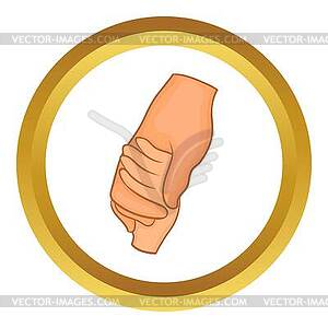 Hands and gesture of solidarity, white background - vector clip art