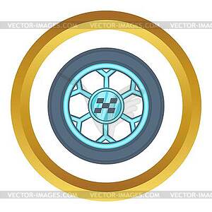 Wheel of racing car icon - vector image