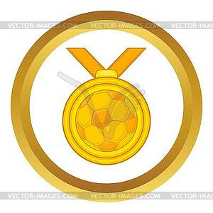 Medal in football icon - vector clip art