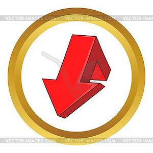 Red broken arrow icon - vector clipart