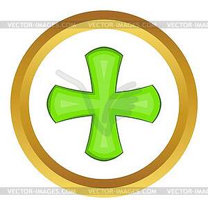 Green cross icon - vector clipart