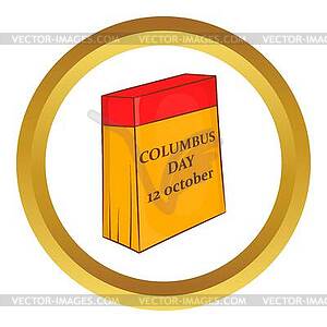 Columbus Day calendar, 12 october icon - vector clip art