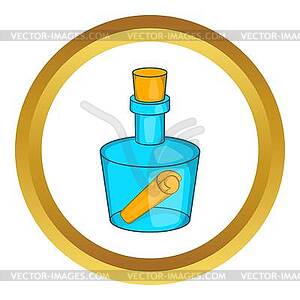 Bottle with letter icon - vector clipart