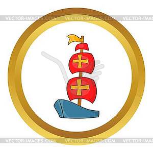 Columbus ship icon - vector image