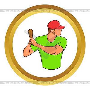 Baseball player with bat icon - vector image