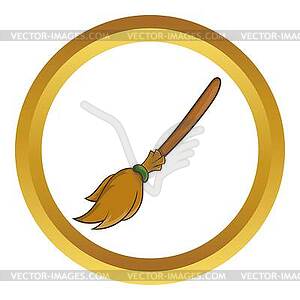 Halloween accessory broom icon - vector clip art