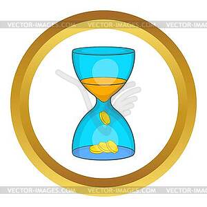 Hourglass, time is money icon - vector clip art