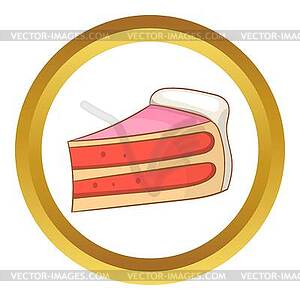 Pumpkin pie slice icon - vector image