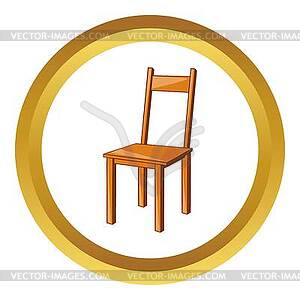 Wooden chair icon - vector clipart