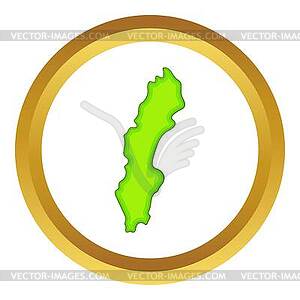 Sweden map icon - vector clip art