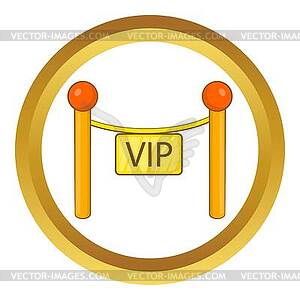 Decorative poles with tape for VIP icon - vector clipart