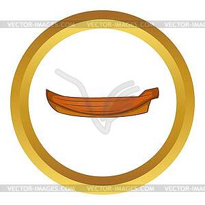 Wooden boat icon - vector clip art