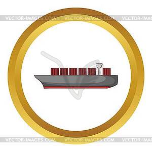 Cargo ship icon - color vector clipart