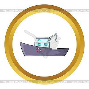 Ship for catching fish icon - vector clipart