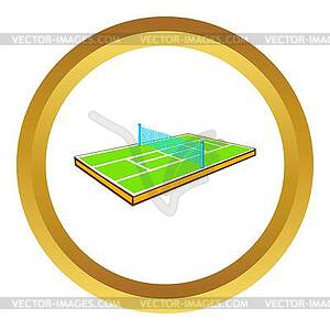 Значок теннисного корта - векторное изображение клипарта