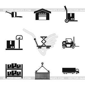 Cargo icons set, simple style - vector EPS clipart
