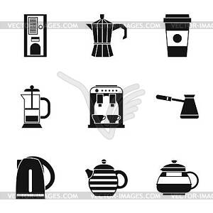 Coffee icons set, simple style - vector clip art