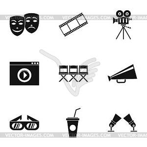 Movie icons set, simple style - vector clipart