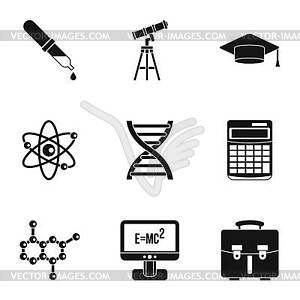 Scientific research icons set, simple style - vector image