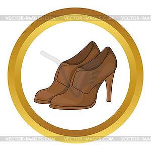 Womens shoes on platform icon - vector clip art