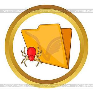 Folder with bug icon - vector image