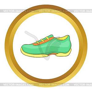 Green sneakers icon - vector clip art
