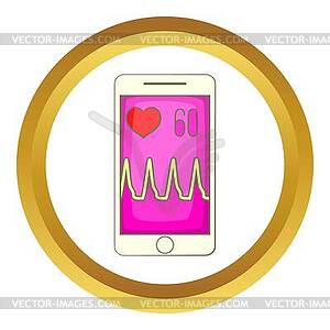 Health app on smartphone icon - vector image