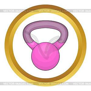 Pink kettlebell icon - vector clipart