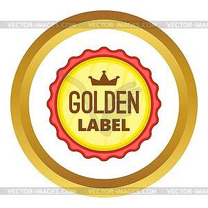 Golden label icon - vector EPS clipart