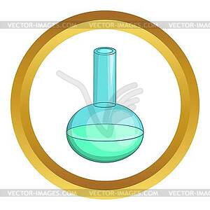 Chemical laboratory flask icon - vector image