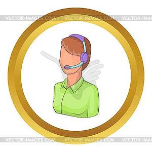 Woman operator icon - royalty-free vector image