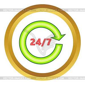 Twenty four seven icon - vector clipart