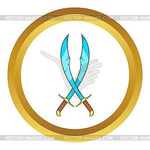 Crossed scimitars icon - vector clipart