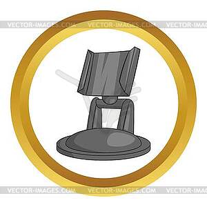 Surfboard mount for action cam icon - vector clip art