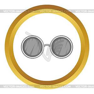 Glasses with black round lenses icon - vector image