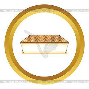 Waffle ice cream icon - vector image