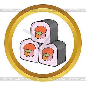 Korean traditional food kimbap icon - vector image